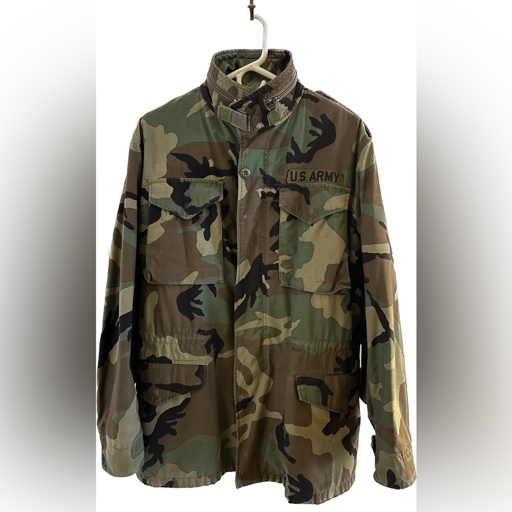 VINTAGE 1984 John Ownbey M65 US Navy Field Coat USA Camo Scovill Zip men’s S